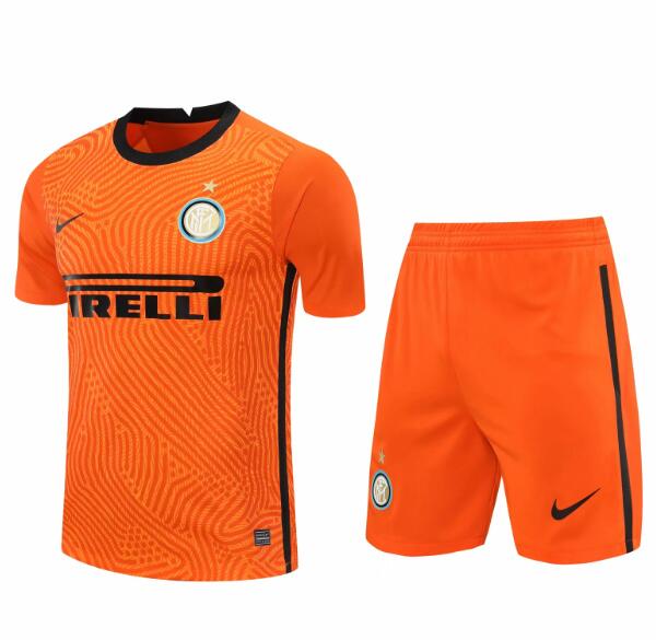 Inter Milan Orange Goalkeeper Soccer Jersey Kits (Shirt+Shorts) 2020/21